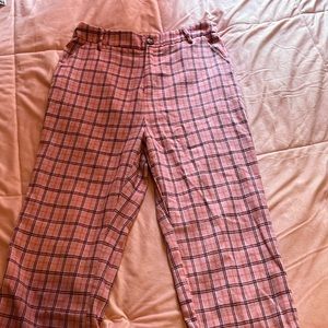 Plaid pink pants